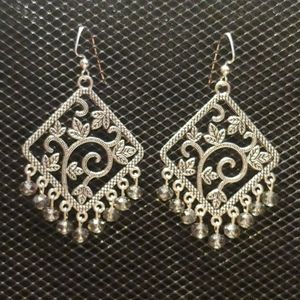 Silver & crystal chandelier earrings